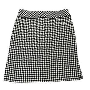 Alex Marie Herringbone Skirt Womens 6P Black Wool Blend Dark Academia Career